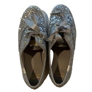 Keds x Kate Spade Champion Glitter Silver Sneakers 6.5